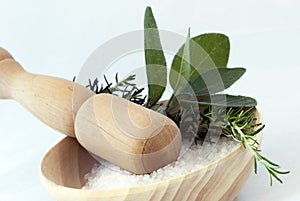 Aromatherapy - bath salt, sage and rosemary