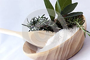 Aromatherapy - bath salt, sage and rosemary