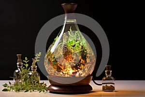 aromatherapy diffuser with essential oils from medicinal herbs