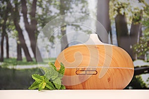 Aromatherapy with a diffuser and mint