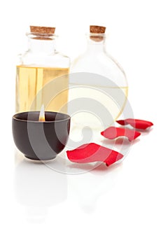 Aromatherapy oils and candle