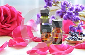 Aromatherapy oils with roses