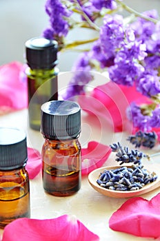Aromatherapy oils with roses