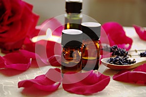 Aromatherapy oils with roses