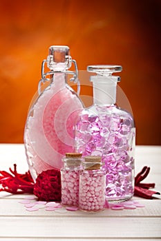 Aromatherapy - pink minerals for Spa