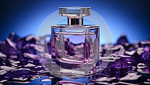 Aromatherapy spray bottle, elegance in a single purple container generated by AI