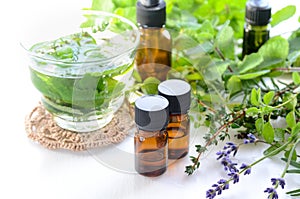 Aromatherapy treatment with herbs and drink