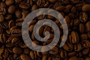 Aromatic Background of roasted coffee beans
