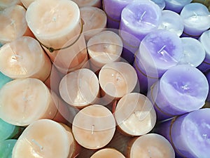 Aromatic candles in a shop for sale