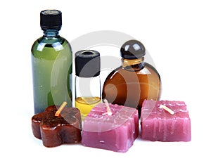 Aromatic candles and spa oils