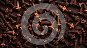 Aromatic Cloves Spice Horizontal Background.