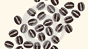 Aromatic Coffee Beans Scattered Background Pattern, vector design Generative AI