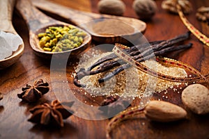 Aromatic food ingredients for baking photo