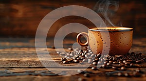 Aromatic Fresh Brewed Coffee in a Blue Mug