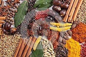 Aromatic Indian spices.