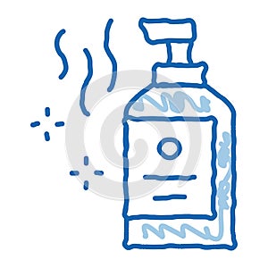 aromatic liquid soap bottle doodle icon hand drawn illustration