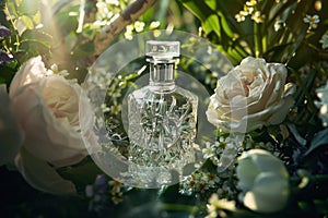 Aromatic, natural perfume branding focuses on visually appealing design in glass bottles to enhance marketing strategies