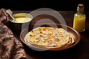 Aromatic Parantha ghee fresh. Generate Ai