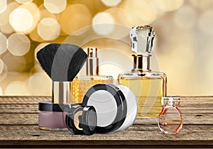 Aromatic Perfume bottles on bright background
