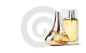 Aromatic Perfume bottles on white background