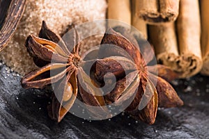 Aromatic spices with brown sugar