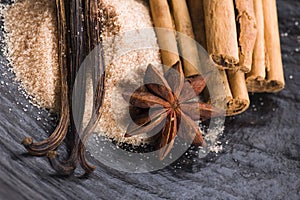 Aromatic spices with brown sugar