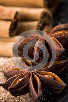 Aromatic spices with brown sugar