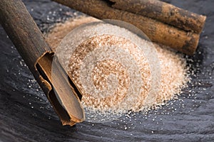 Aromatic spices with brown sugar - cinnamon