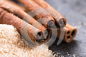 Aromatic spices with brown sugar - cinnamon
