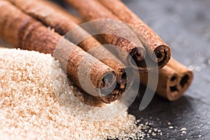 Aromatic spices with brown sugar - cinnamon