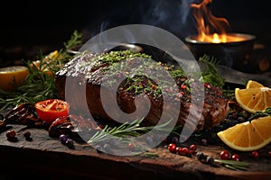 Aromatic spices elevate juicy rib eye, a gastronomic delight
