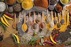 Aromatic spices and Still Life background