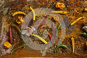 Aromatic spices and Still Life background