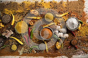 Aromatic spices and Still Life background