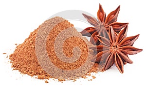 Aromatic star anise with ground spice