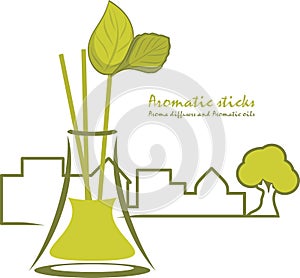 Aromatic sticks. Aroma diffusers and aromatic oils