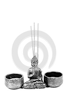 Aromatic sticks and lord budhha idol photo