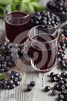 Aronia Berry Juice On Table