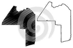 Aroostook County, Maine U.S. county, United States of America, USA, U.S., US map vector illustration, scribble sketch Aroostook