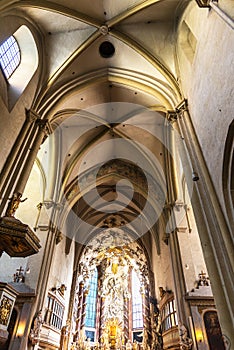 Aroque main altar in Michaelerkirche or st. Michael s church in Vienna Austria September 2017