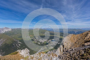 Arosa viewed from Schiesshorn mountain in summer