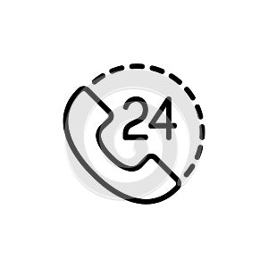 Around the clock call suppot icon on white background