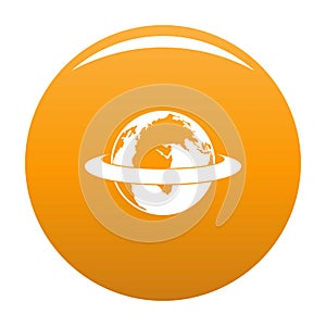 Around the earth icon orange