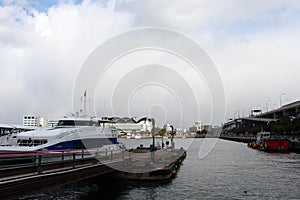 Around Fukuoka harbor in Japan. Many Koreans enter Japan through