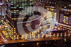 Around Osaka Station in winter night