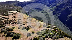 Around the town of Le Bourg-Murat on Reunion Island sky view