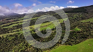 Around the town of Le Tampon on Reunion Island seen from a drone