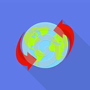Around the world icon, flat style photo