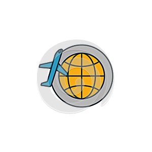 Around The World icon. Outline filled creative elemet from airport icons collection. Premium around the world icon for ui, ux,