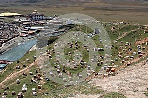Around the Yarchen Gar Yaqen Orgyan Temple in Amdo Tibet, Chin